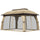 10' x 13' Patio Gazebo, Outdoor Gazebo Canopy Shelter with Netting, Vented Roof for Garden Beige