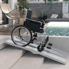 5' Foldable Handicap Ramp for Home, Steps, Doorways, Aluminum Portable Wheelchair Ramp, Textured Threshold Ramp, Silver