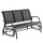 3-Person Outdoor Patio Glider Bench, Porch Glider Swing with 3 Seats, Breathable Mesh Fabric, Metal Frame, Black