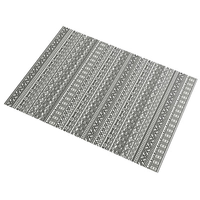 Reversible Outdoor Rug Carpet RV Camping Rugs with Carry Bag, 9' x 12', Gray & Cream White Boho