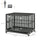 44" Heavy Duty Dog Cage, Metal Kennel Dog Crate Dog Playpen with Lockable Wheels, Slide-out Tray and Anti-Pinching Floor, Black