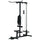 LAT Pull Down Machine, High / Low Pulley Machine with Adjustable Seat and Flip-Up Footplate, Weighted Bar Set, Black