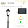 94.5" solar lamp outdoor Post Light, Solar Powdered Vintage Street Lights for Garden, Lawn, Pathway, Driveway, Black