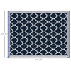 Reversible Outdoor RV Rug, 9' x 12' Patio Floor Mat, Plastic Straw Rug for Backyard, Deck, Picnic, Beach, Camping, Blue & White