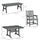 6 Pieces Patio Dining Set, 6 Seater Outdoor Table and Chairs Loveseat with Umbrella Hole, Cushions, for Poolside, Backyard, Dark Gray