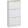 Modern Shoe Cabinet with 3 Flip Drawers and Adjustable Shelves, Freestanding Rack Organizer for 18 Pairs of Shoes, White