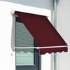 6' Drop Arm Manual Retractable Window Awning Sun Shade Shelter for Patio Balcony Outdoor, Aluminum, Wine Red