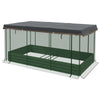 Galvanized Steel Planter Box with Crop Cage and Shade Cloth, Raised Garden Bed for Flowers, Vegs and Herbs, Green