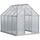 8' x 6' Aluminum Greenhouse Polycarbonate Walk-in Garden Greenhouse Kit with Adjustable Roof Vent, Rain Gutter and Sliding Door for Winter