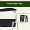 3-Person Patio Swing Chair, Outdoor Porch Swing with Adjustable Canopy & Removable Cushions for Garden, Backyard, Gray