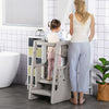 Toddler Tower with Adjustable Platform, Toddler Kitchen Stool Helper with Anti-slip Mat, Step Stool for Kitchen, Bathroom & Bedroom, Gray