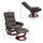 Swivel Recliner with Ottoman Massage Recliner Chair and Ottoman Faux Leather Reclining Chair with Remote Brown