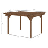 12' x 10' Outdoor Pergola, Wood Gazebo Grape Trellis with Stable Structure for Garden, Patio, Backyard, Deck