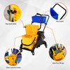6.9 Gallon Mop Water Bucket Wringer Cart with Easy to Use Side Press Wringer & Mop-Handle Holder, Smooth Wheels, Yellow/Black