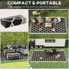 Reversible Outdoor RV Rug, 9' x 18' Patio Floor Mat, Plastic Straw Rug for Backyard, Deck, Picnic, Beach, Camping, Black & Beige