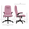 6 Point Vibrating Heated Massage Office Chair, Linen High Back Office Desk Chair, Reclining Backrest, Padded Armrests & Remote, Pink