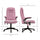 6 Point Vibrating Heated Massage Office Chair, Linen High Back Office Desk Chair, Reclining Backrest, Padded Armrests & Remote, Pink