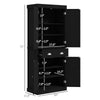 72" Kitchen Cabinet, Pantry Storage Cabinet with Doors and Shelves, Freestanding Food Pantry Cabinet, Black