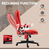Heated Massage Office Chair, Heated Reclining Desk Chair with 6 Vibration Points, Armrest and Remote, Red