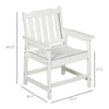 Plastic Patio Chairs, Outdoor Dining Chair with Armrests and Slatted Back, Outdoor Armchair for Lawn, Garden, Poolside, Backyard, White