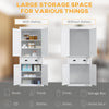 72" Kitchen Storage Cabinet, Pantry Storage Cabinet with Doors and Shelves, Freestanding Food Pantry Cabinet, White