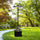 3-head LED Solar Light Lamp Street Light Post with Planter, Solar-powered Lamp Post, Black