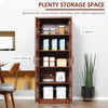 63" 2-Door Kitchen Pantry, Freestanding Storage Cabinet with 5-Tier Shelving and 2 Adjustable Shelves for Dining Room, Brown