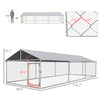 19.7' x 7.5' x 4.9' Dog Kennel Outdoor for Large-Sized Dogs with Waterproof UV Resistant Roof, Silver