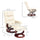 Swivel Recliner with Ottoman Massage Recliner Chair and Ottoman Faux Leather Reclining Chair with Remote Cream White