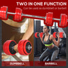 66lbs Two-In-One Dumbbell & Barbell Adjustable Set Strength Muscle Exercise Fitness Plate Bar Clamp Rod Home Gym Sports Area