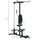 LAT Pull Down Machine, High / Low Pulley Machine with Adjustable Seat and Flip-Up Footplate, Weighted Bar Set, Black