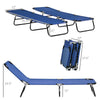 Folding Chaise Lounge Pool Chairs, Set of 2 Outdoor Sun Tanning Chairs, 5-Position Reclining Back, Steel Frame & Oxford Fabric, Blue