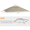 10' x 13' Gazebo Replacement Canopy Cover, Gazebo Roof Replacement (TOP COVER ONLY), Khaki