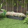 4.9 x 2 x 1ft Galvanized Raised Garden Bed Kit, Metal Planter Box with Safety Edging, Dark Gray