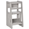 Toddler Tower with Adjustable Platform, Toddler Kitchen Stool Helper with Anti-slip Mat, Step Stool for Kitchen, Bathroom & Bedroom, Gray
