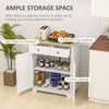 Sideboard Buffet Cabinet, Sideboard Floor Cupboard with Solid Wood Top, Adjustable Shelf, and 2 Drawers for Living Room