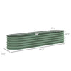 7.9 x 2 x 1.4ft Galvanized Raised Garden Bed Kit, Metal Planter Box with Safety Edging, Green