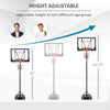 Basketball Stand 5.1ft-6.9ft Adjustable Basketball Hoop Backboard w/ Wheels & 33Inch Backboard For Kids Teenager Indoor Outdoor Use