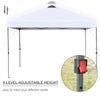 10' x 10' Pop Up Canopy Event Tent with 3-Level Adjustable Height, Top Vent Window Design and Easy Move Roller Bag, White