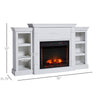 Electric Fireplace Freestanding 1400W Artificial Flame Effect with Detachable Side Cabinets Wood Cream White