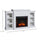 Electric Fireplace Freestanding 1400W Artificial Flame Effect with Detachable Side Cabinets Wood Cream White