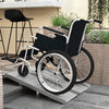 3' Foldable Handicap Ramp for Home, Steps, Doorways, Aluminum Portable Wheelchair Ramp, Textured Threshold Ramp, Silver
