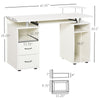 Multi-Function Computer Desk Home Office Workstation with Keyboard Tray, Elevated Shelf, Sliding Scanner Shelf and CPU Stand, White