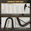 Hammock Chair with U Shape Stand, Hammock Swing Chair with A Side Pocket, Brown/Cream White