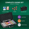 300PCs 14 Gram Clay Poker Chips Set Casino Poker Chips with Aluminum Case, Playing Cards, Dealer Button, 5 Dices