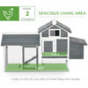 59" Small Wooden Chicken Coop Hen House, Poultry Cage for Outdoor Backyard with 2 Doors, Nesting Box & Removable Tray, White