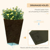 Set of 3 Tall Planters, 28" Outdoor Planter with Drainage Holes, Plastic Flower Pots for Outdoor, Indoor, Bronze