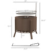2-in-1 Smokeless Fire Pit BBQ Grill Portable Camping Bonfire Stove with Poker, Steel, Bronze