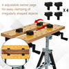 Work Bench Tool Stand with Adjustable Height and Angle, Carpenter Saw Table with 4 Clamps, Steel Frame, 220lbs Capacity