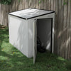 4' x 8' Lean to Garden Storage Shed, Outdoor Metal Tool House with Lockable Door Vents for Backyard Patio Lawn, White
